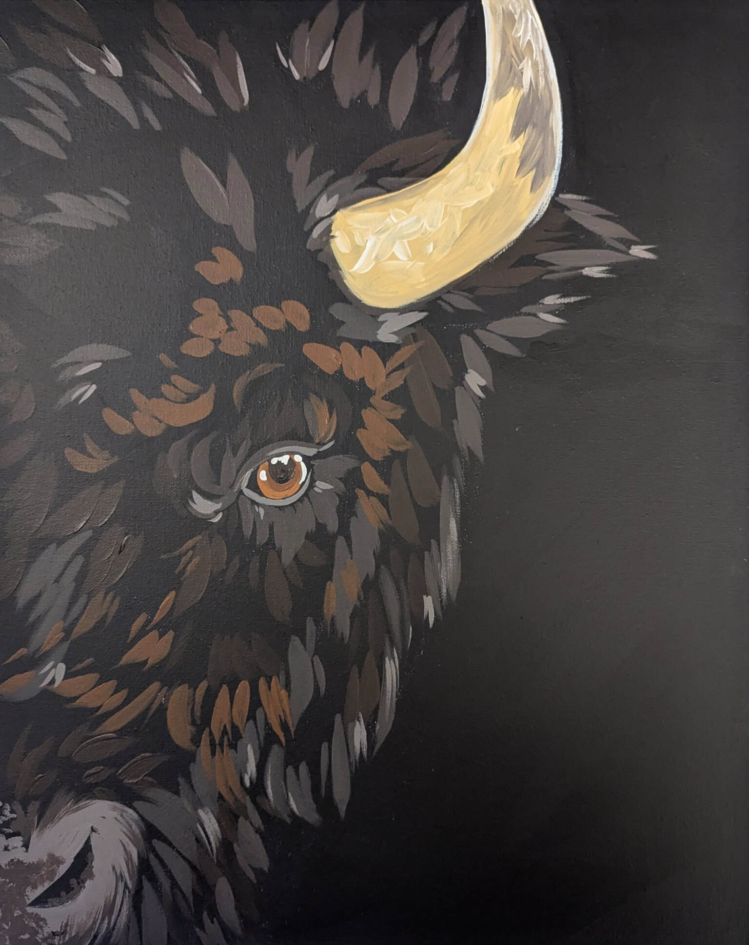Wip bison portrait